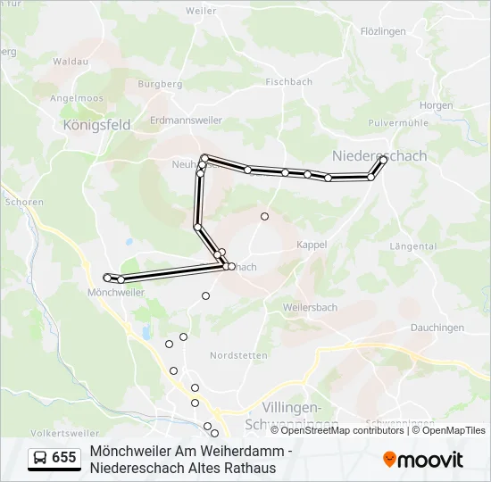 655 Bus Line Map