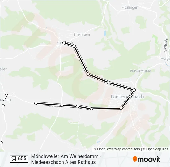 655 Bus Line Map