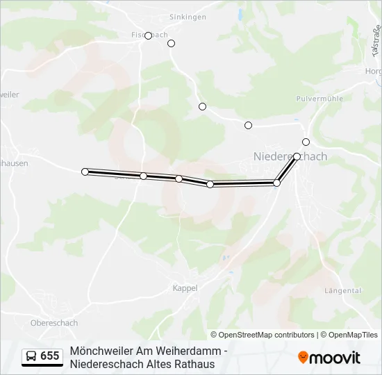 655 Bus Line Map