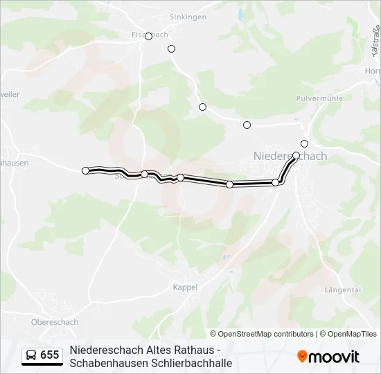 655 Bus Line Map