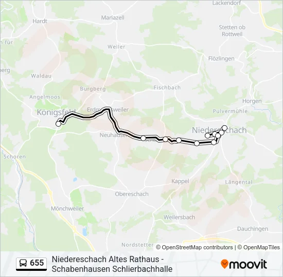 655 Bus Line Map