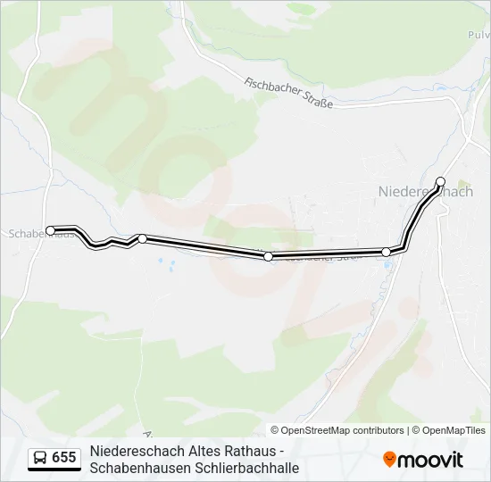 655 Bus Line Map
