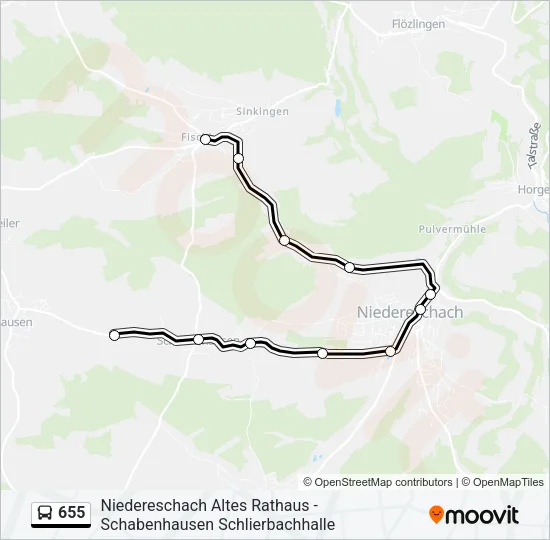 655 Bus Line Map