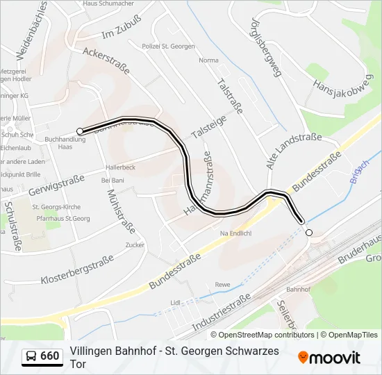 660 Bus Line Map