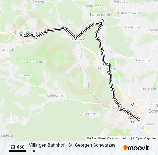 660 Bus Line Map