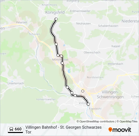 660 Bus Line Map