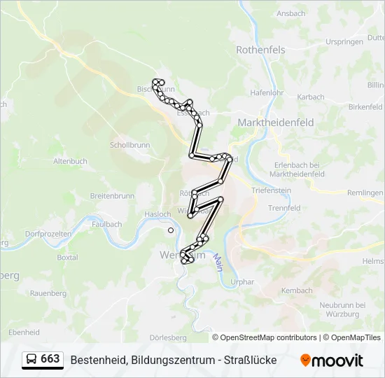 663 Bus Line Map