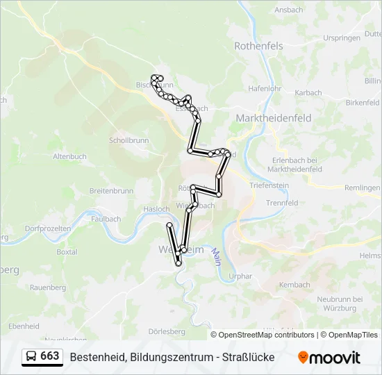 663 Bus Line Map