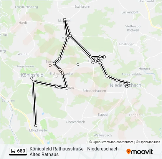 680 Bus Line Map
