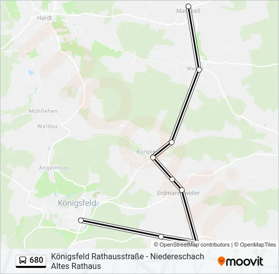 680 Bus Line Map