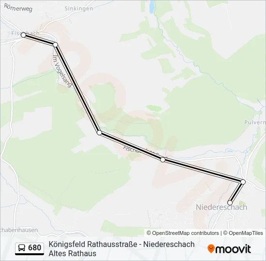 680 Bus Line Map