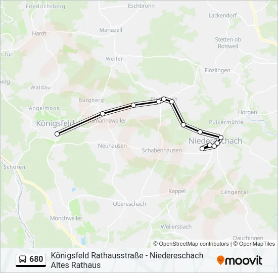 680 Bus Line Map