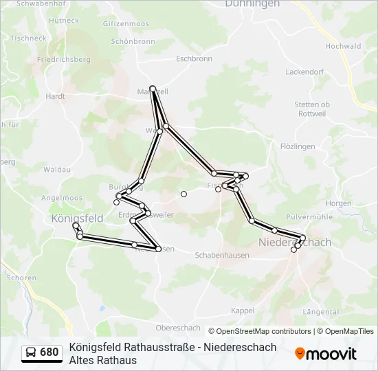 680 Bus Line Map