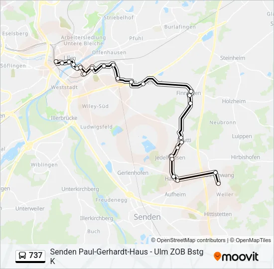 737 Bus Line Map