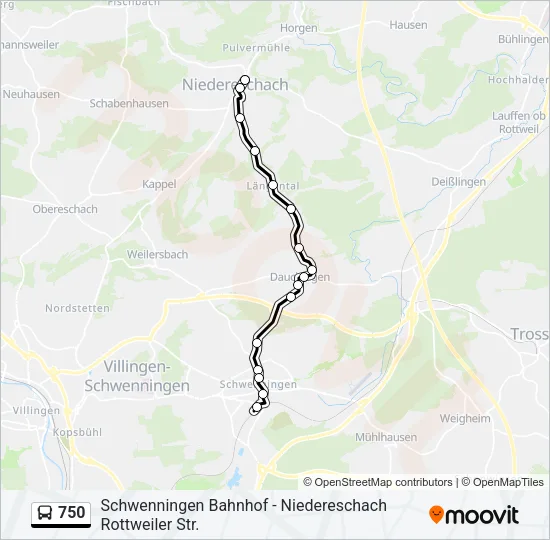 750 Bus Line Map