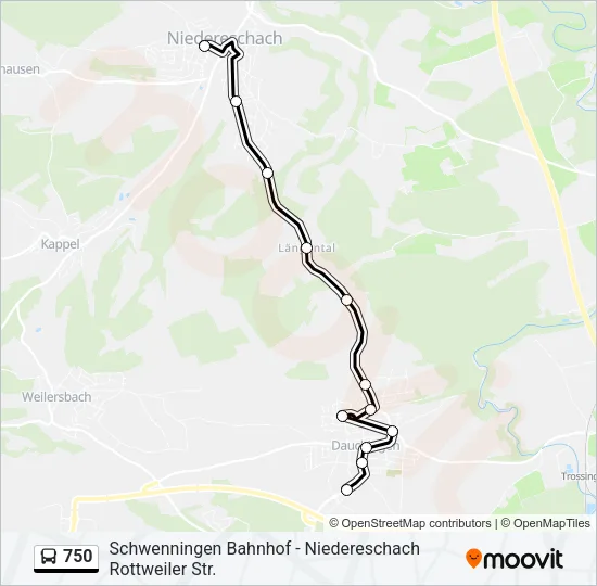 750 Bus Line Map