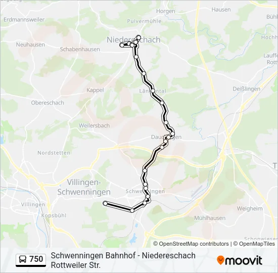 750 Bus Line Map