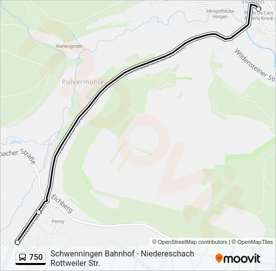 750 Bus Line Map