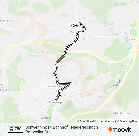 750 Bus Line Map