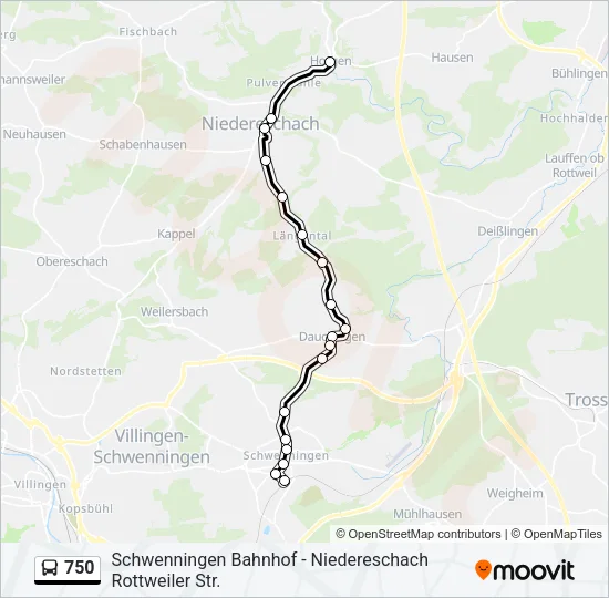 750 Bus Line Map