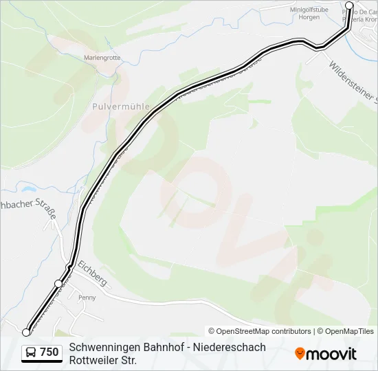 750 Bus Line Map