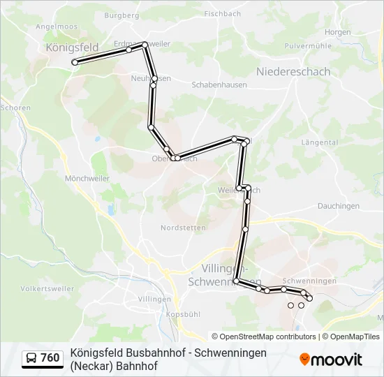 760 Bus Line Map