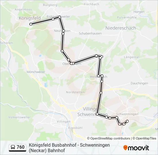 760 Bus Line Map