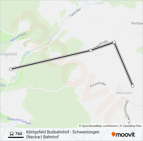 760 Bus Line Map