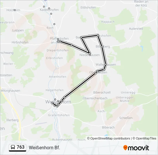 763 Bus Line Map