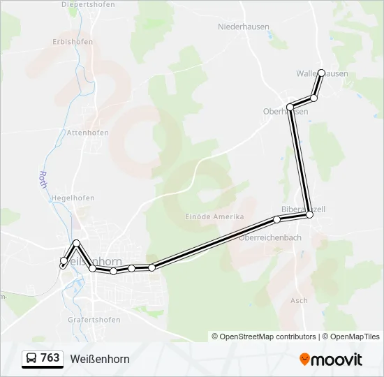 763 Bus Line Map