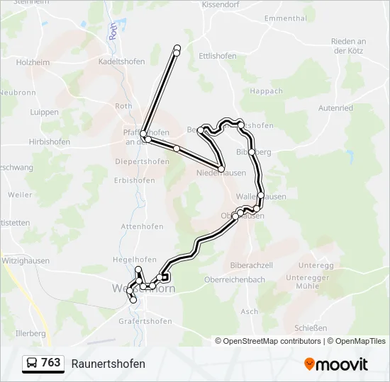 763 Bus Line Map