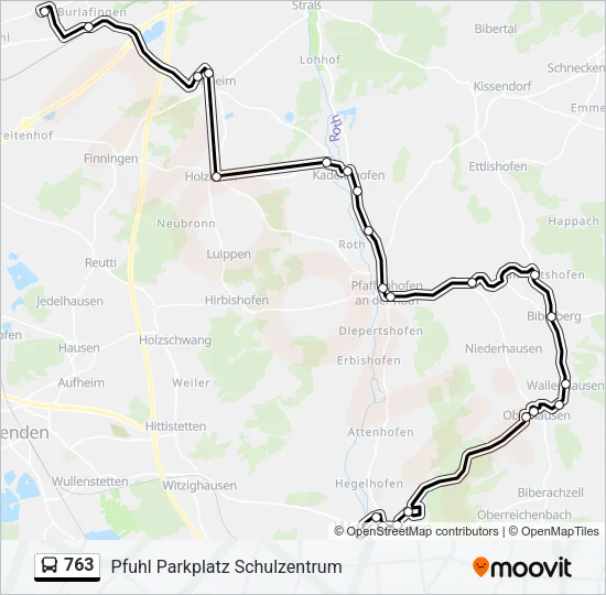 763 Bus Line Map
