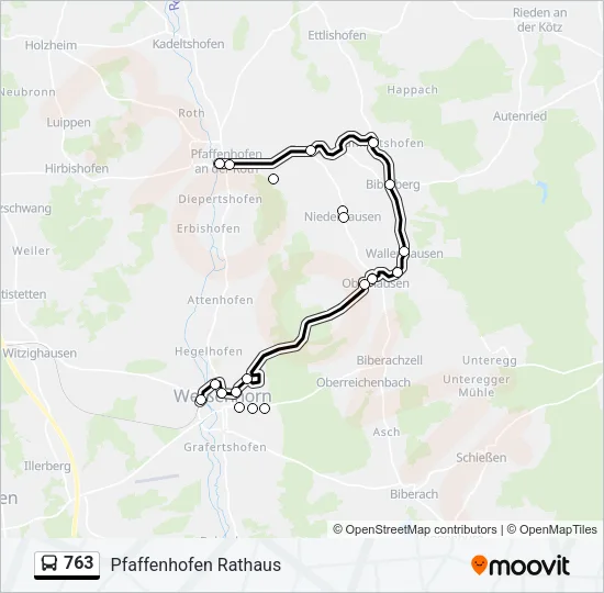 763 Bus Line Map
