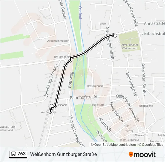 763 Bus Line Map