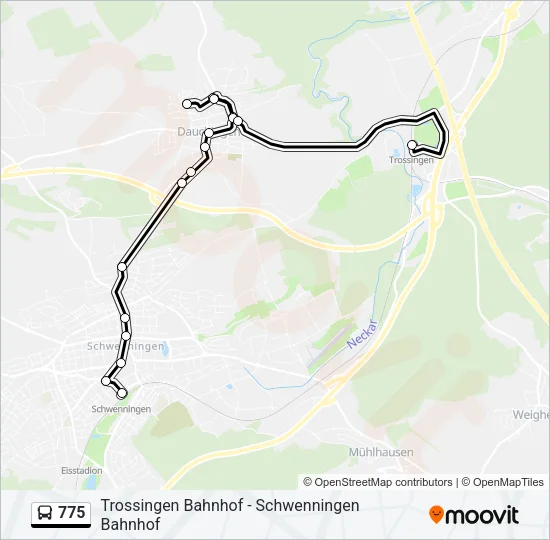 775 Bus Line Map