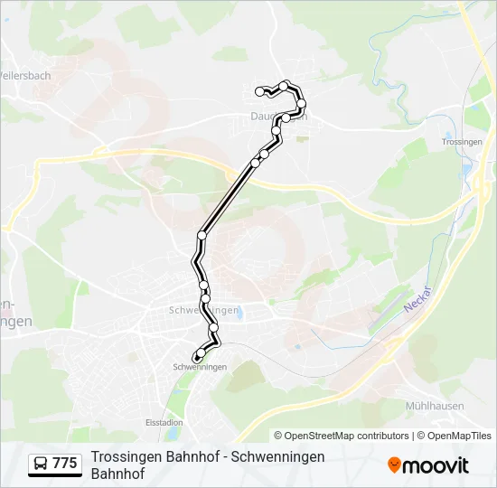 775 Bus Line Map