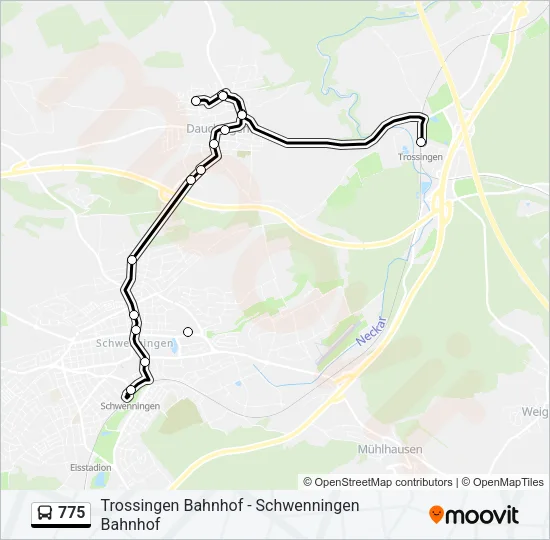 775 Bus Line Map