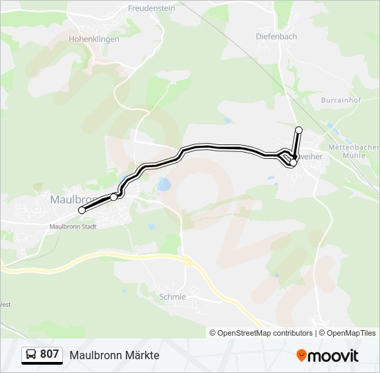 807 Bus Line Map