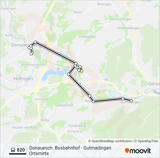 820 Bus Line Map