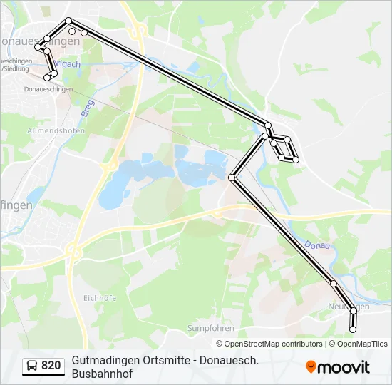 820 Bus Line Map