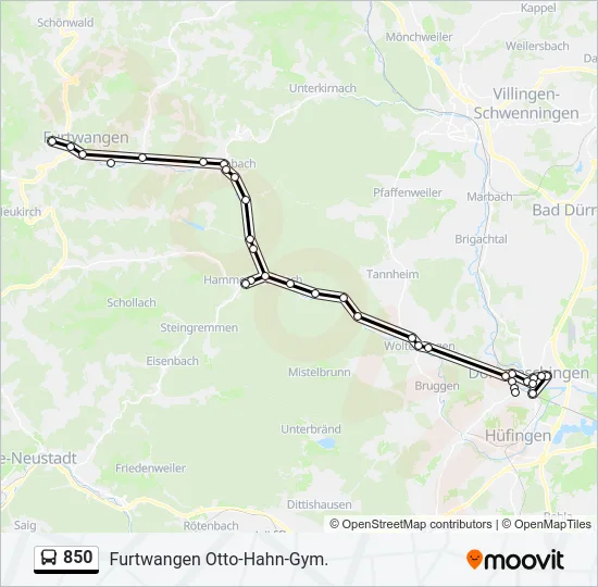 850 Bus Line Map