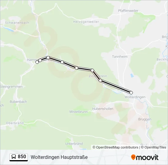 850 Bus Line Map