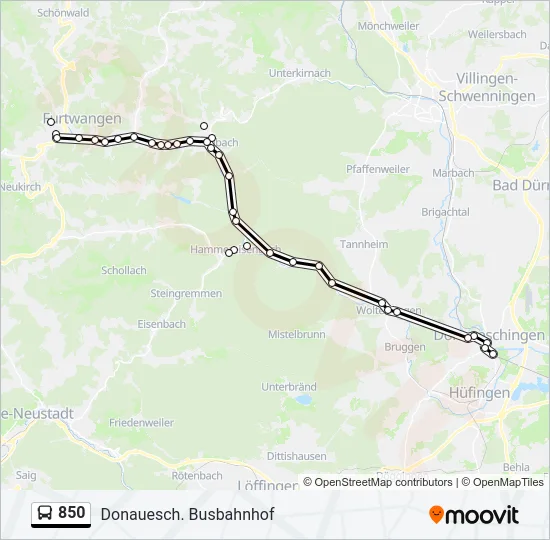 850 Bus Line Map