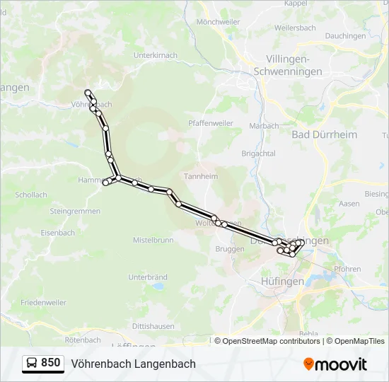 850 Bus Line Map