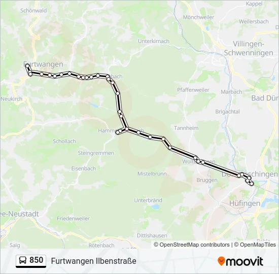 850 Bus Line Map