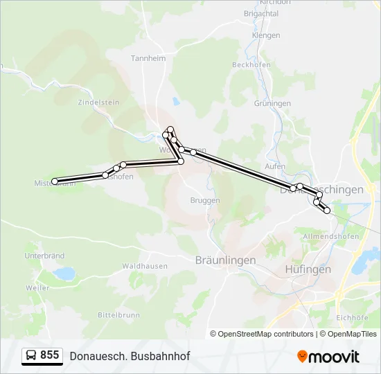 855 Bus Line Map
