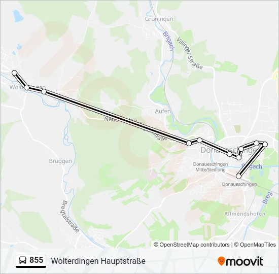 855 Bus Line Map