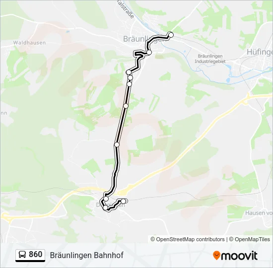 860 Bus Line Map