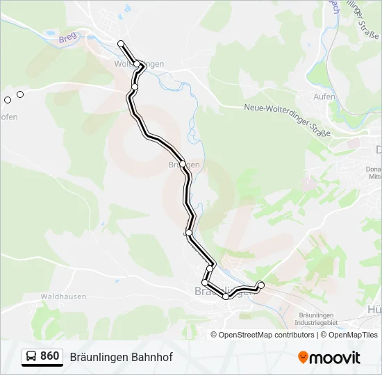 860 Bus Line Map