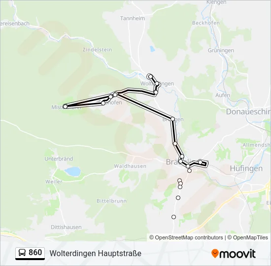 860 Bus Line Map